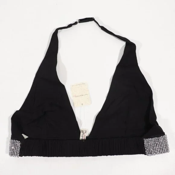 NWT Free People Of The Moment Halter Bralette in Black Size Large - Picture 7 of 11